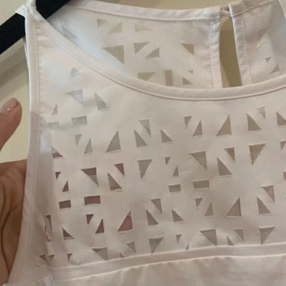 White Milly Laser Cut "Sienna" Geometric Tank Top [Size 0] - Picture 3 of 6